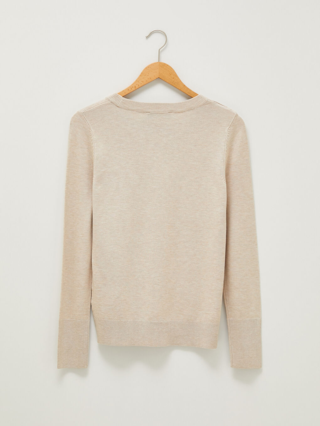 سترة تريكو سادة بياقة دائرية وأكمام طويلة للسيدات-6