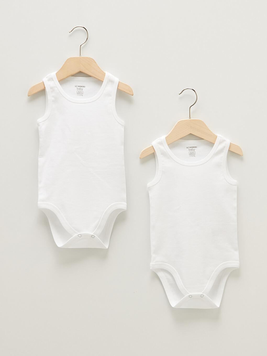 Beyaz Bisiklet Yaka Basic Unisex Bebek Çıtçıtlı Body 2'li