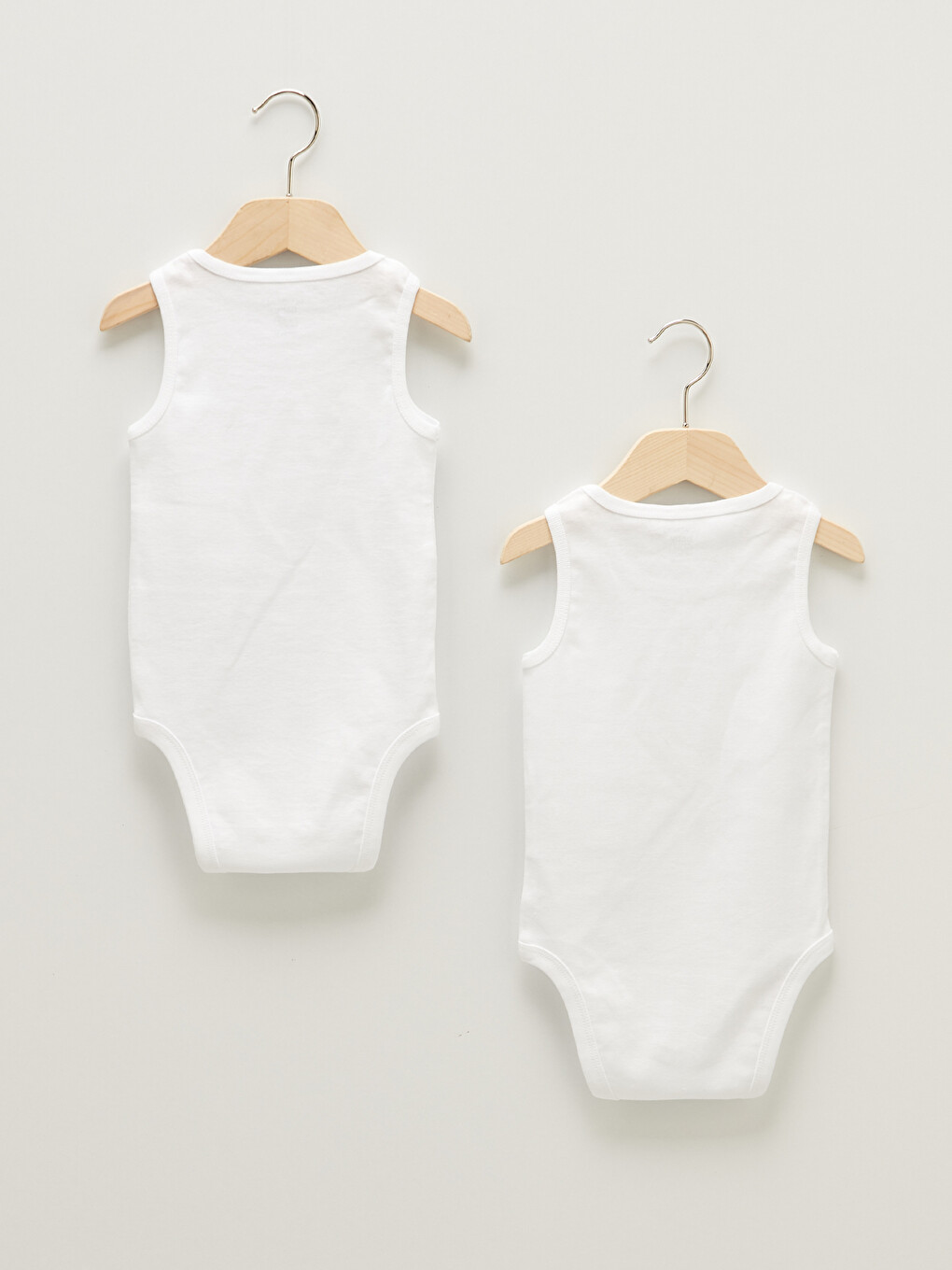 Beyaz Bisiklet Yaka Basic Unisex Bebek Çıtçıtlı Body 2'li-1