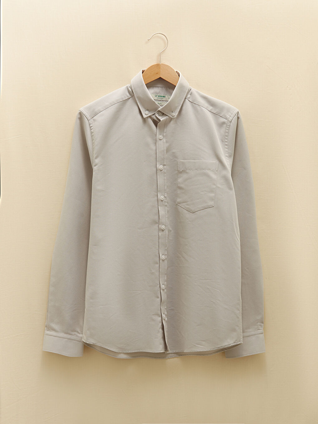 Slim Fit Long Sleeve Dobby Men's Shirt-5