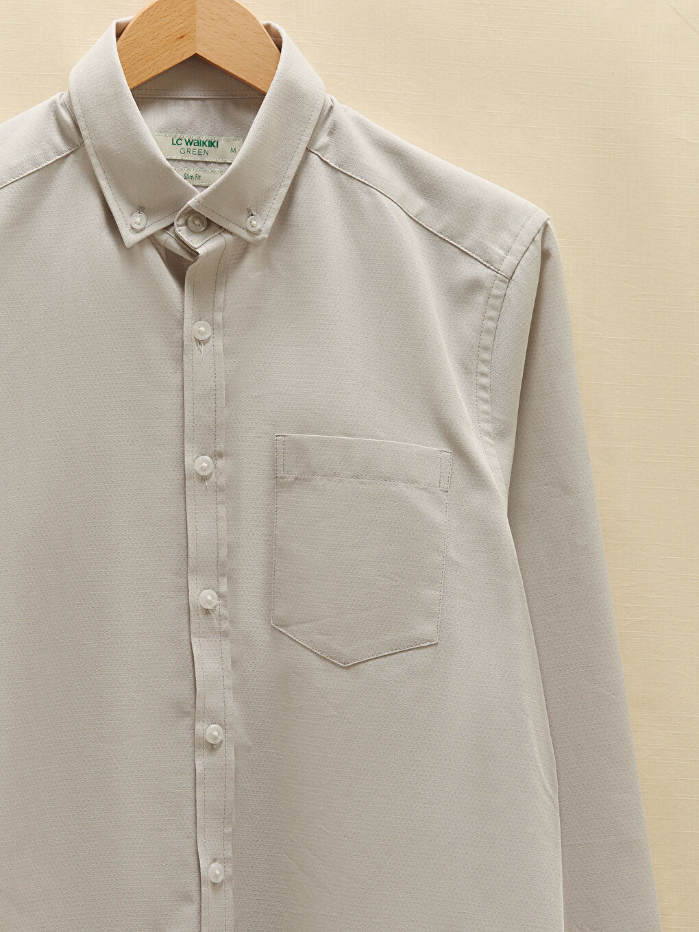 Slim Fit Long Sleeve Dobby Men's Shirt-7