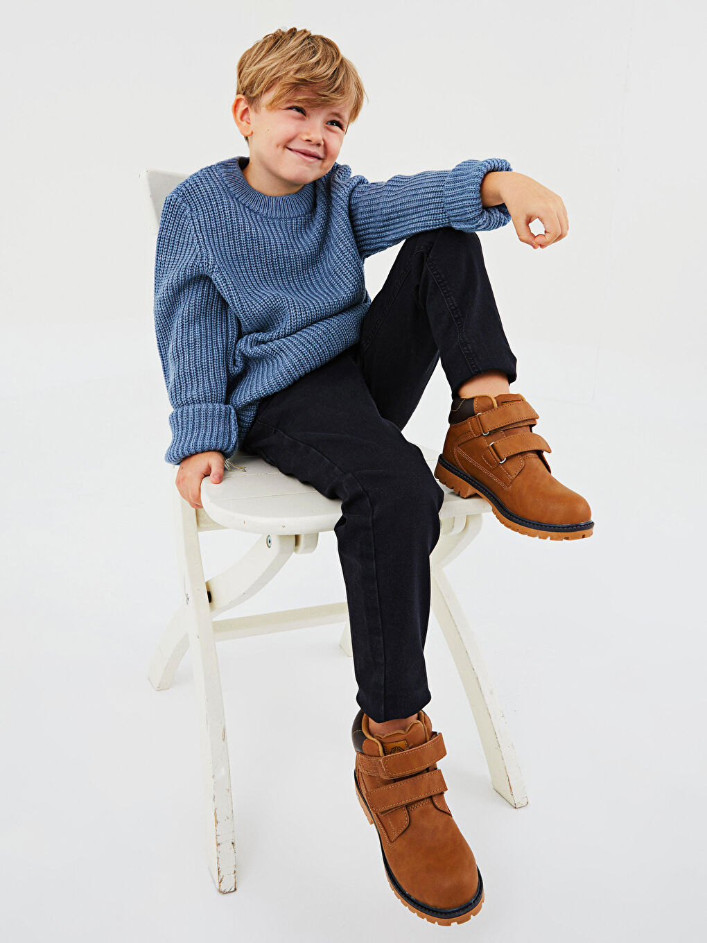 Джинсы с эластичным поясом и узким кроем для мальчиков-1