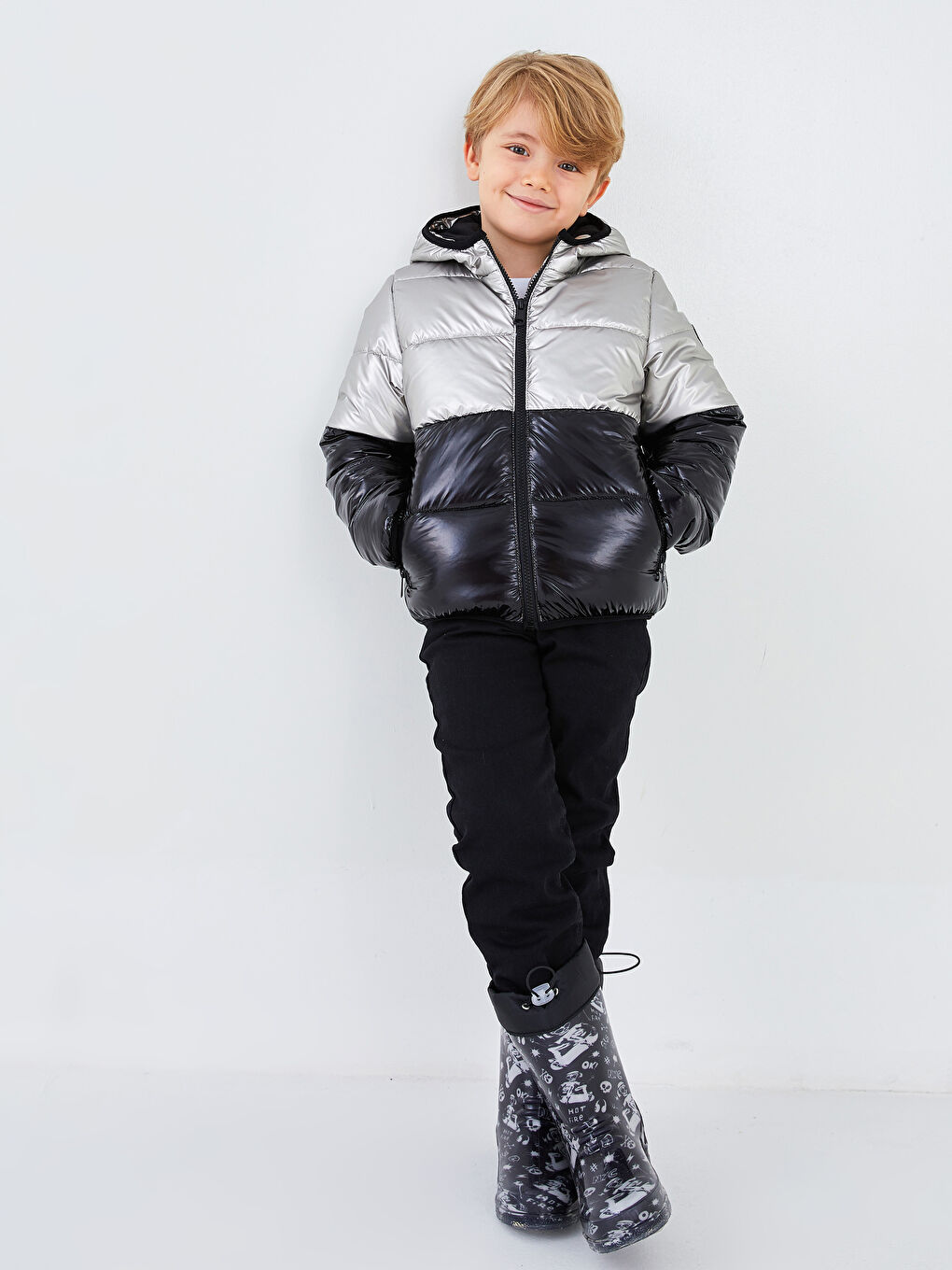 Jean Garçon à Taille Élastiquée Doublé Polaire-4