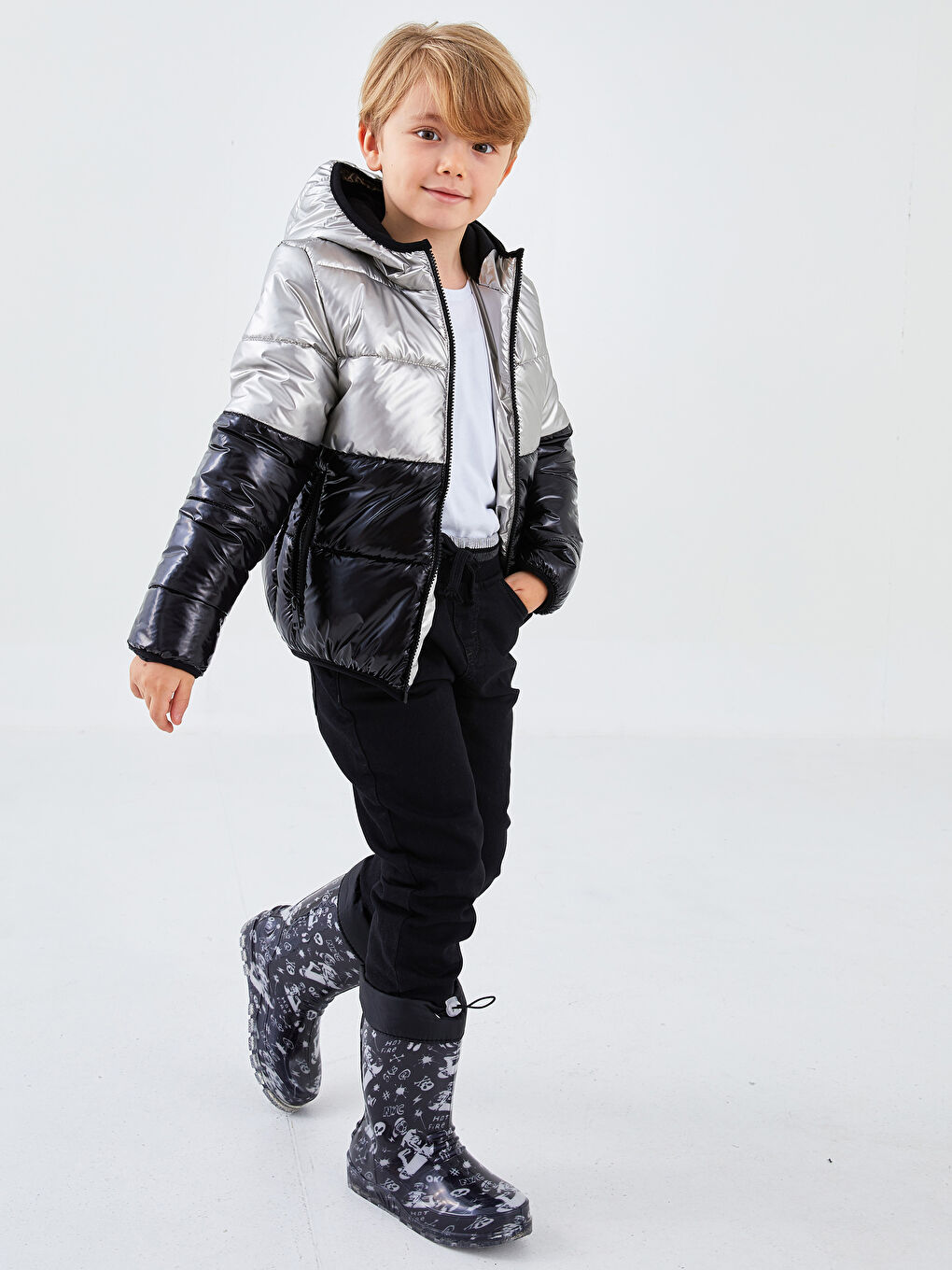 Jean Garçon à Taille Élastiquée Doublé Polaire-6