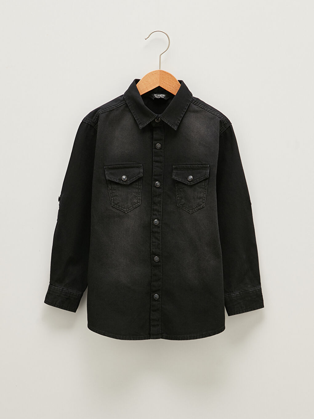 LCW Kids Basic Long Sleeve Boys' Denim Shirt -W12472Z4-326