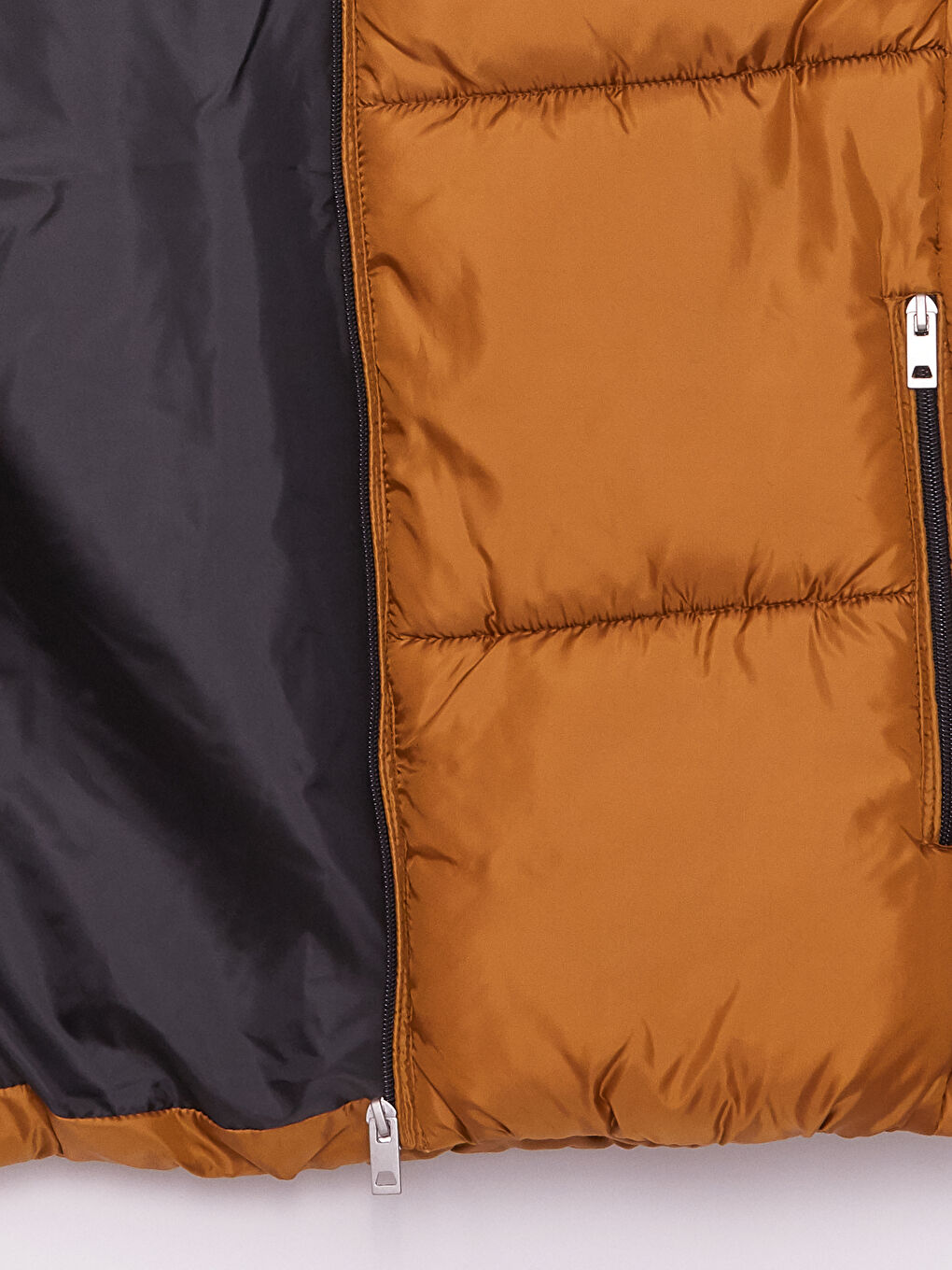 Kahverengi Slim Fit Dik Yaka Kalın Erkek Yelek-6