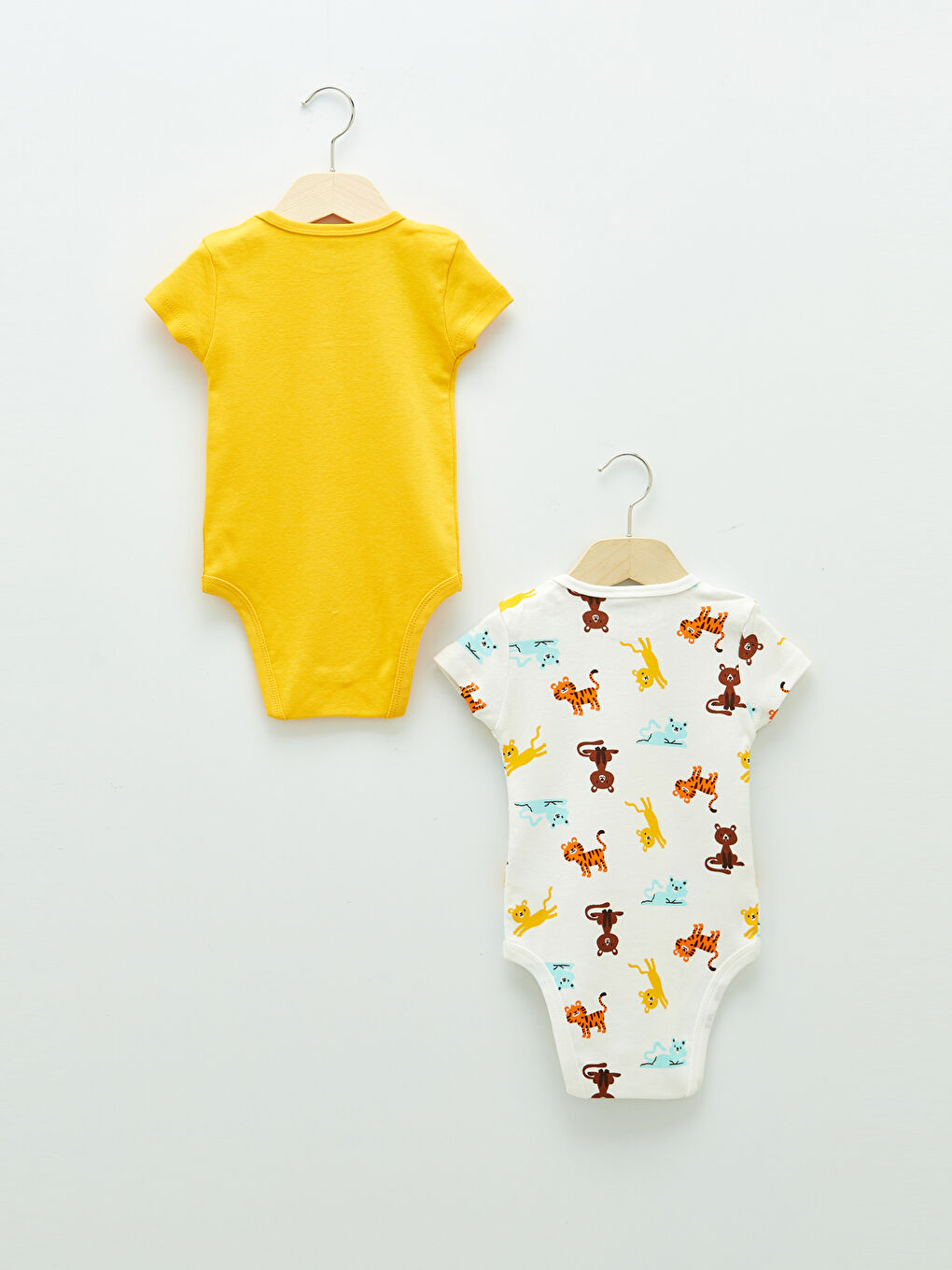 Body Bébé Unisexe Imprimé à Manches Courtes et Col Rond avec Fermeture à Pression, Lot de 2-1