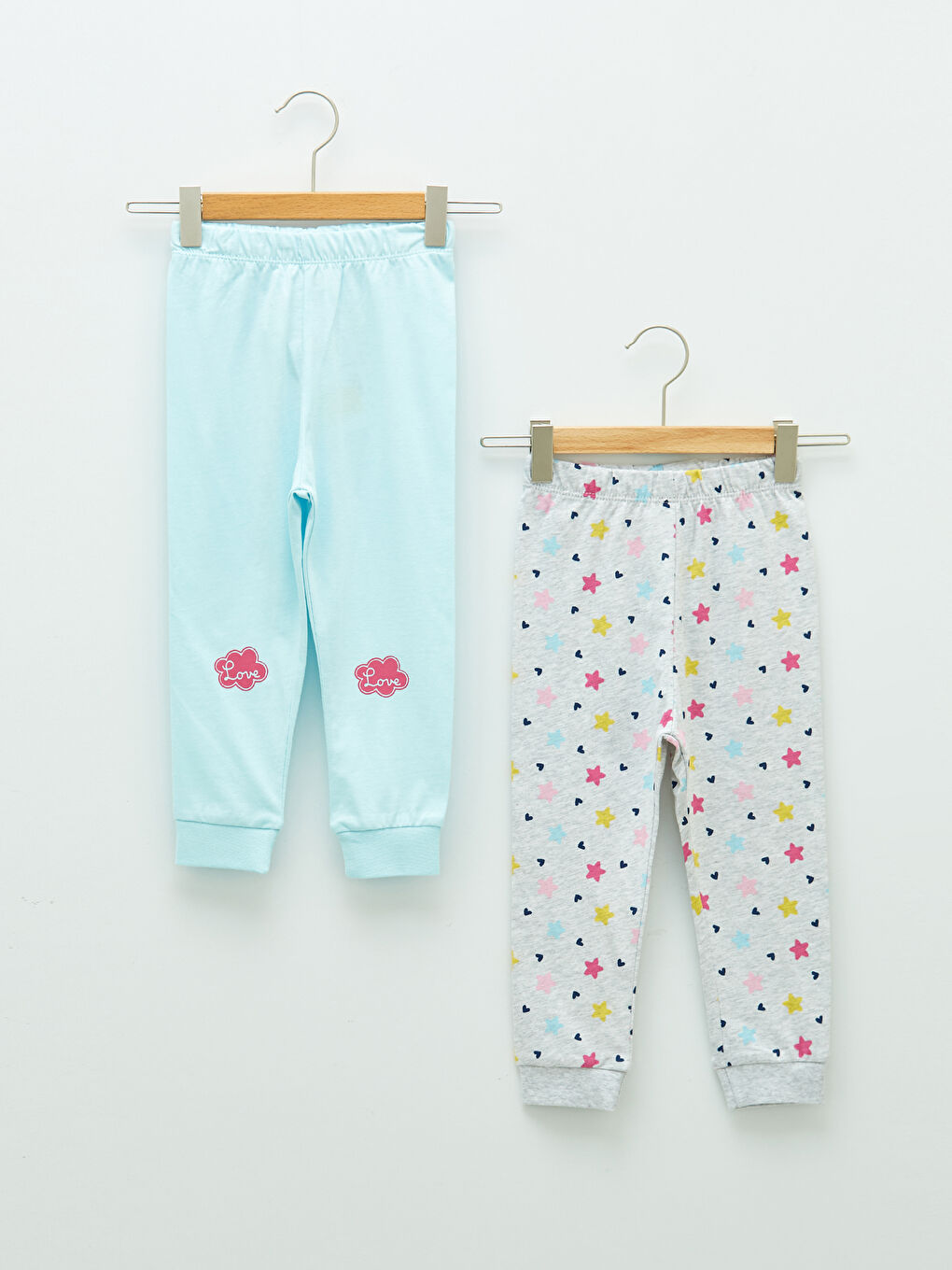 LC Waikiki Elasticated Waist Baby Girls' Pyjama Bottoms 2 Pack -W12523Z1-QVY