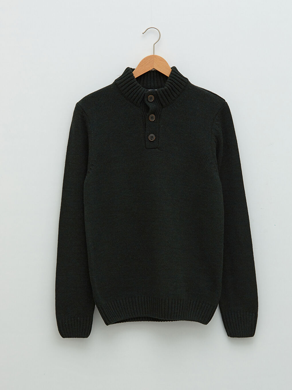 Džemper za Muškarce sa Rolkom na Kopčanje i Dugim Rukavima od Trikotaže-5