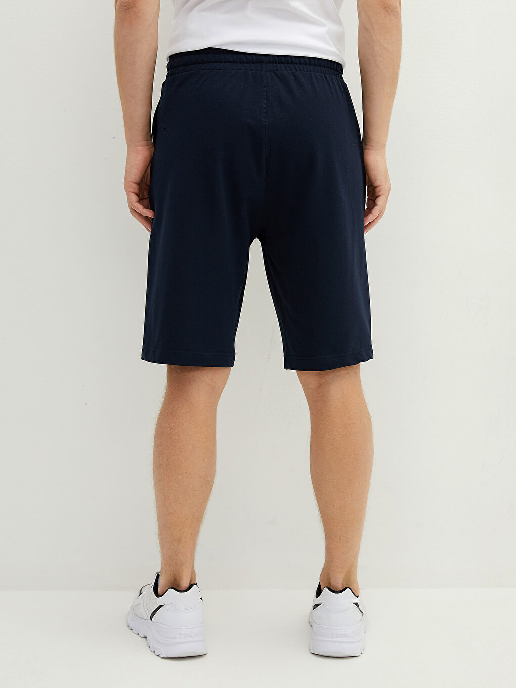 Lacivert Standart Kalıp Örme Erkek Şort-4