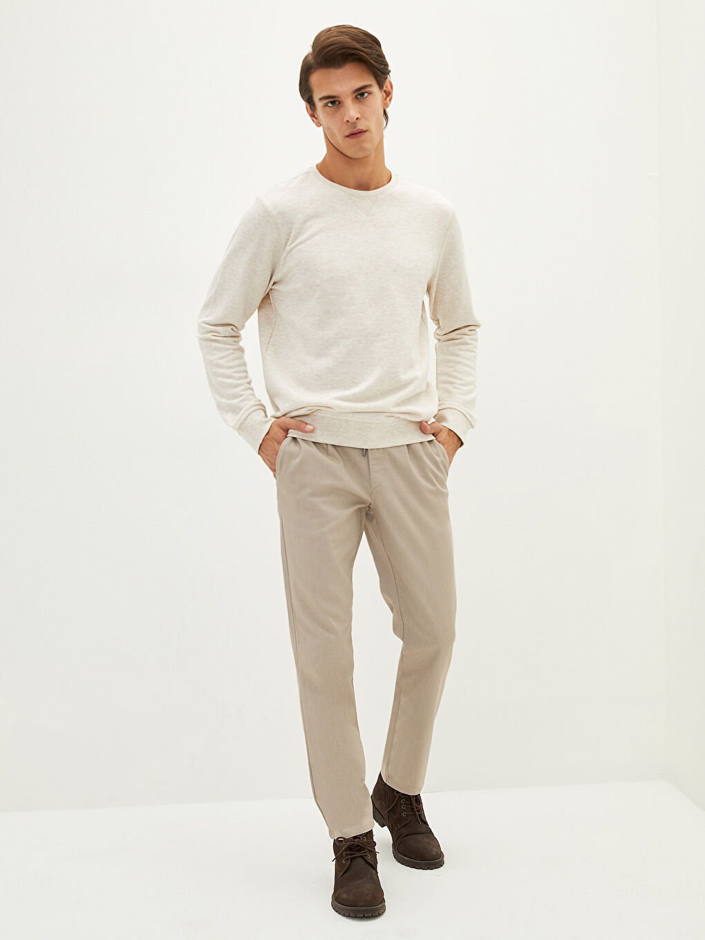 Crew Neck Long Sleeve Basic Men's Sweatshirt-3