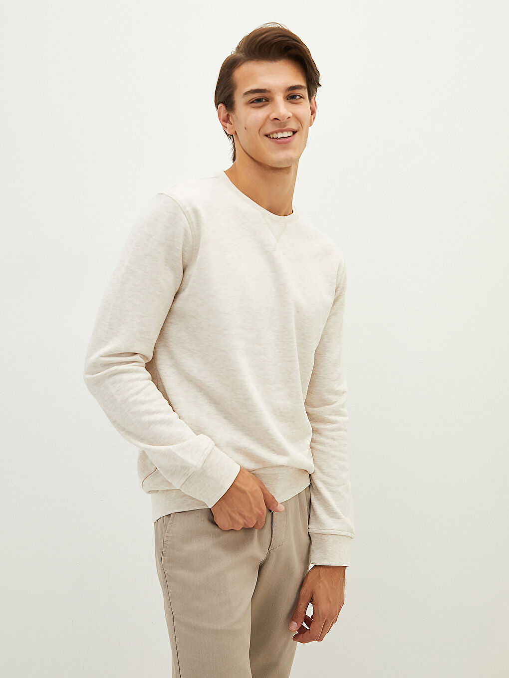 Crew Neck Long Sleeve Basic Men's Sweatshirt-1