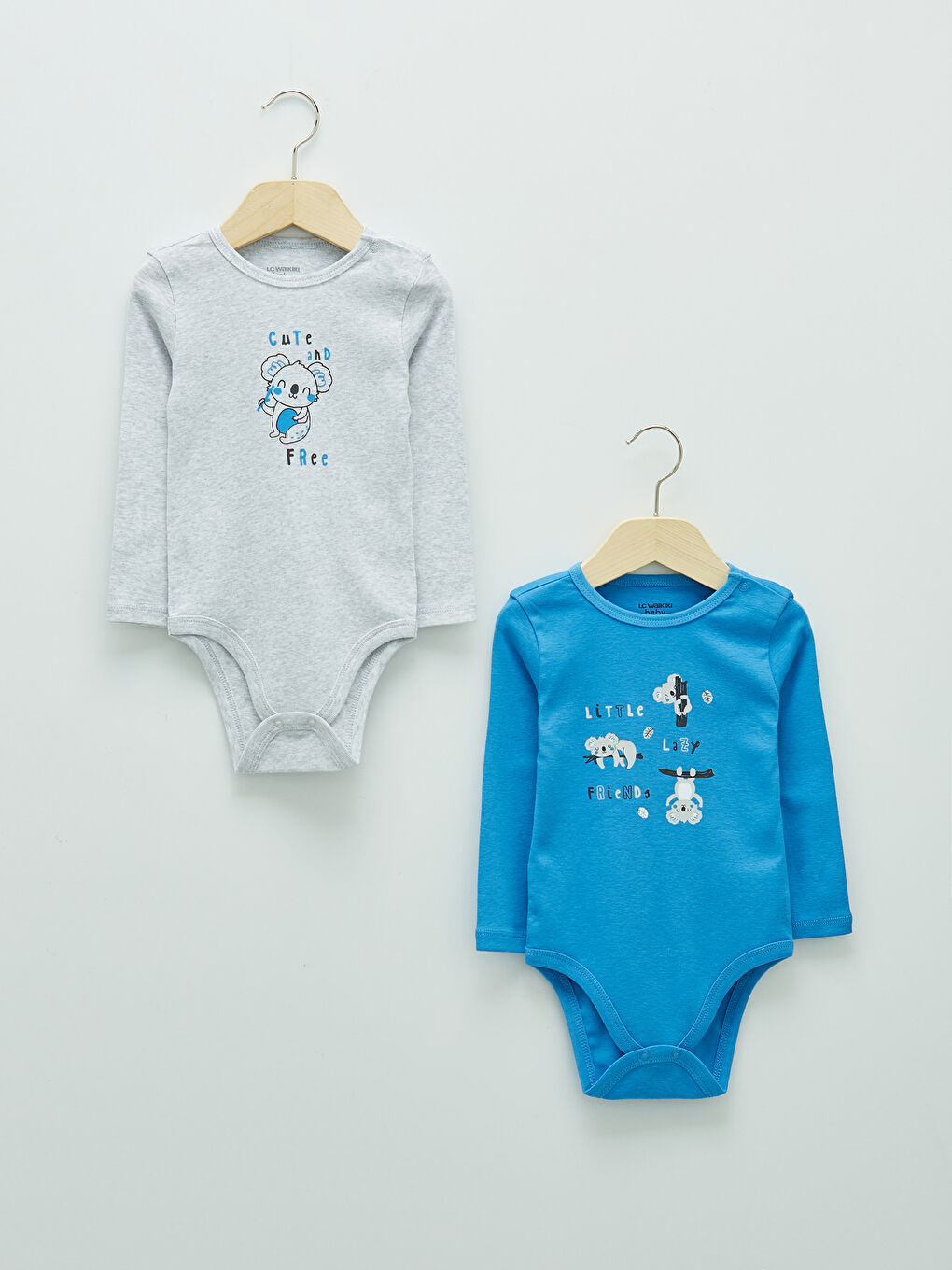 Боди с круглым вырезом и длинным рукавом с принтом для малыша мальчика с заклепками, 2 упаковки