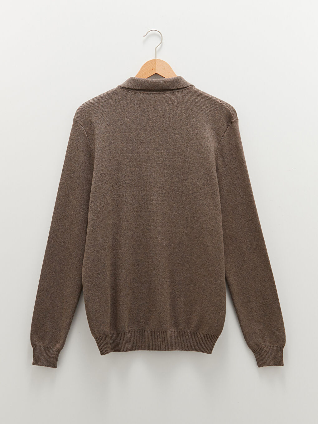 Kahverengi Standart Kalıp Polo Yaka Erkek Triko Hırka-7