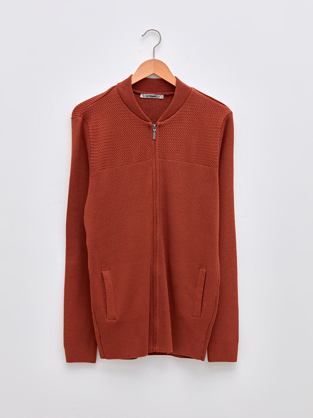 Standard Fit College Neck Men's Cardigan-5