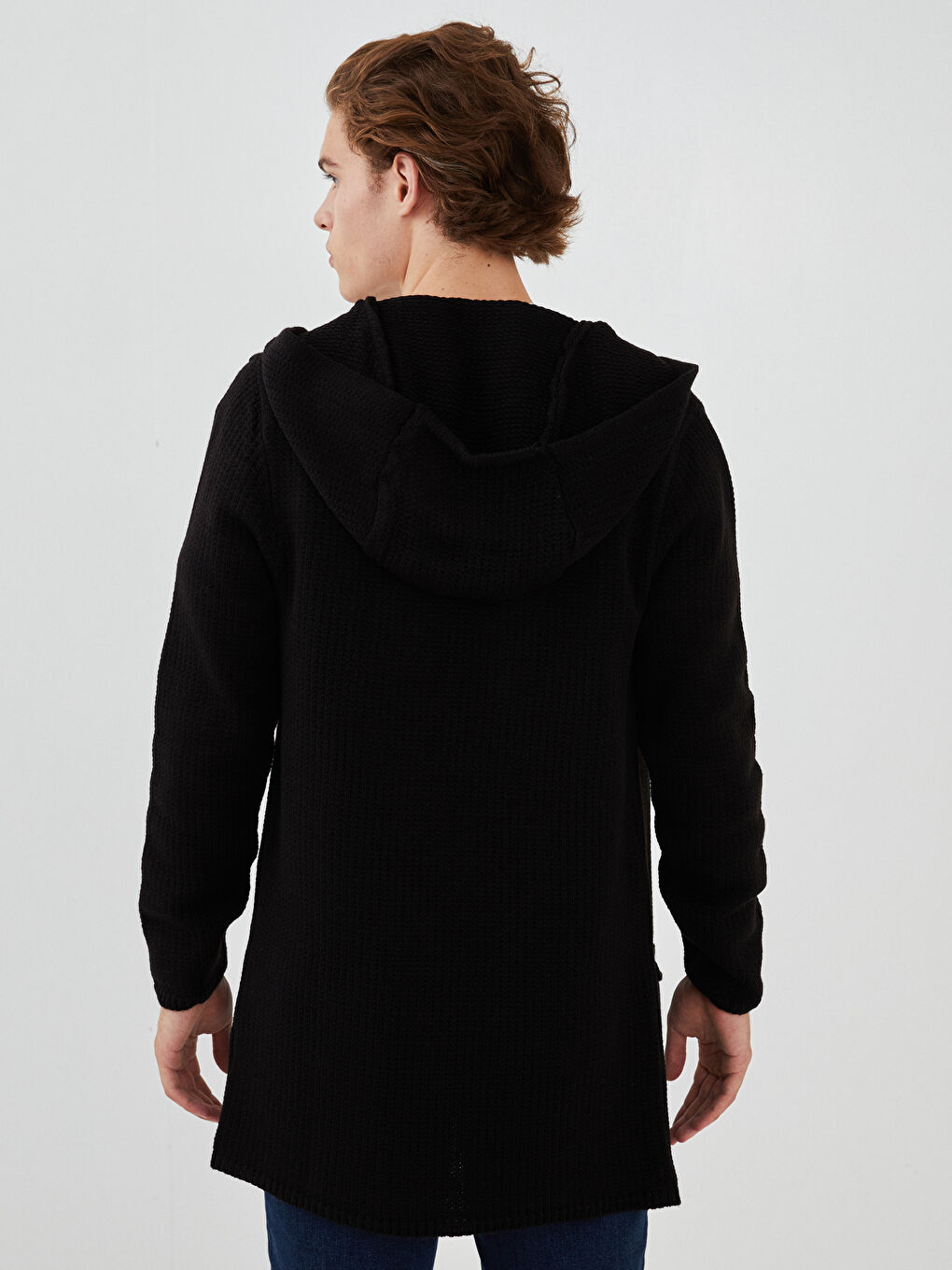 Slim Fit Hooded Long Sleeve Men's Knitwear Cardigan-4