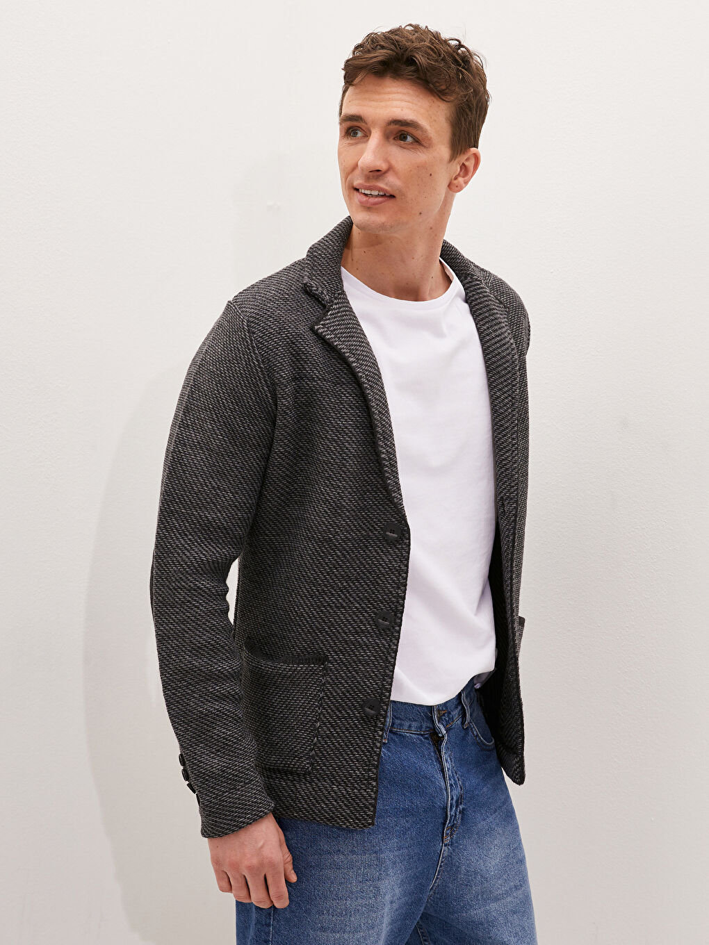 Slim Fit Shawl Collar Men's Knitwear Cardigan-1