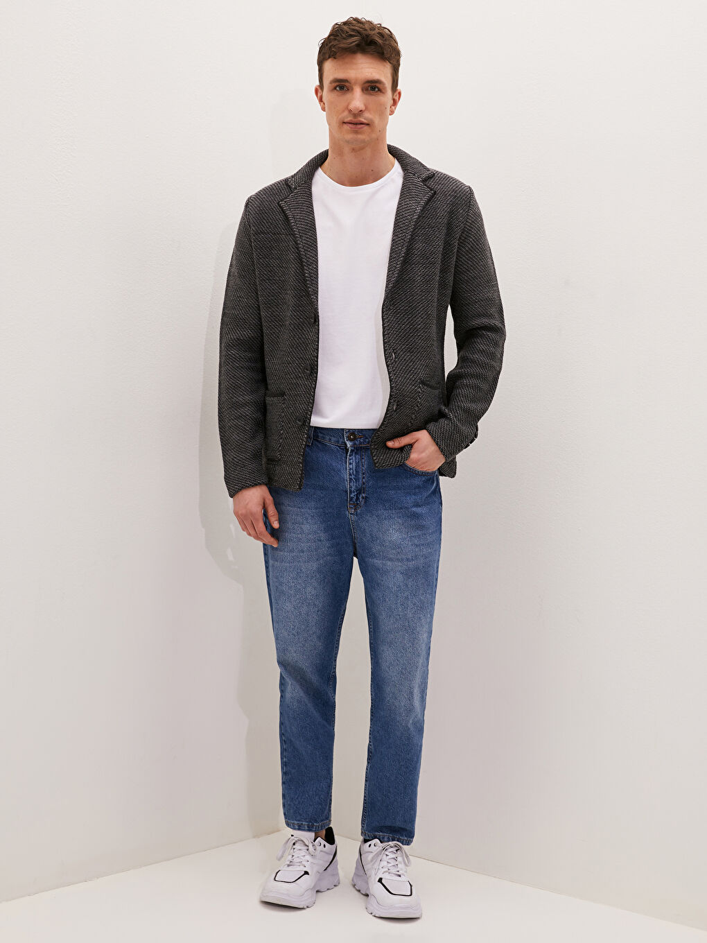 Slim Fit Shawl Collar Men's Knitwear Cardigan-2