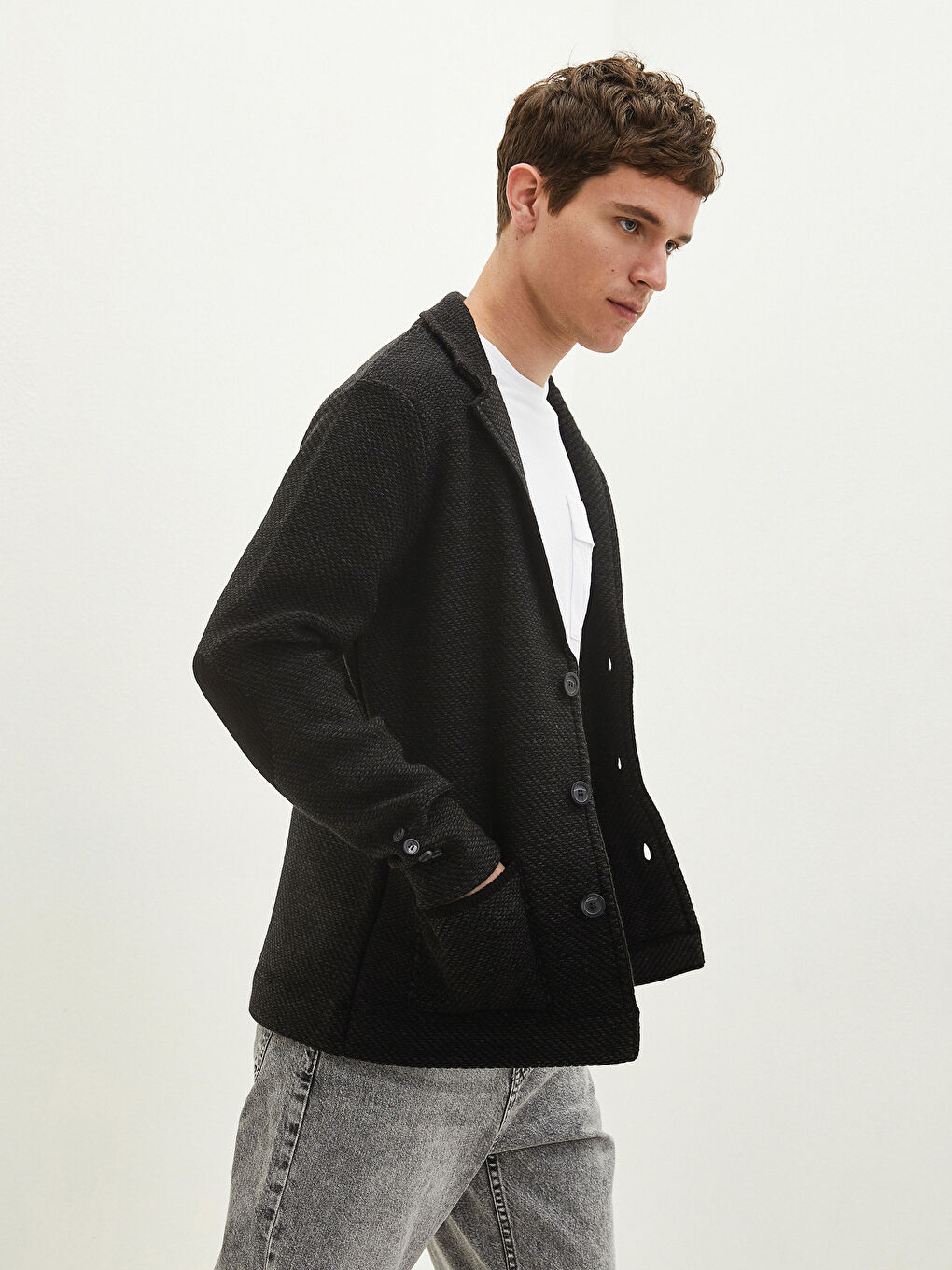 Slim Fit Shawl Collar Men's Knitwear Cardigan