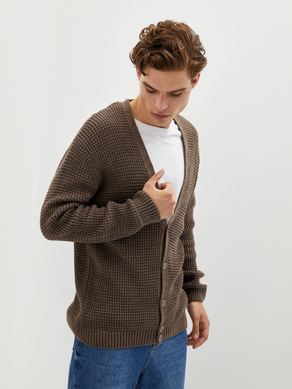XSIDE Standard Fit Schalkragen Herren Strickjacke -W12652Z8-PSD