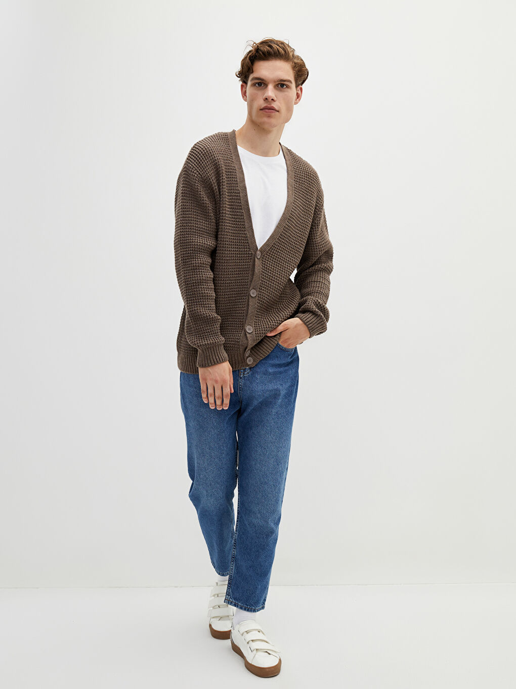 XSIDE Standard Fit Schalkragen Herren Strickjacke -W12652Z8-PSD
