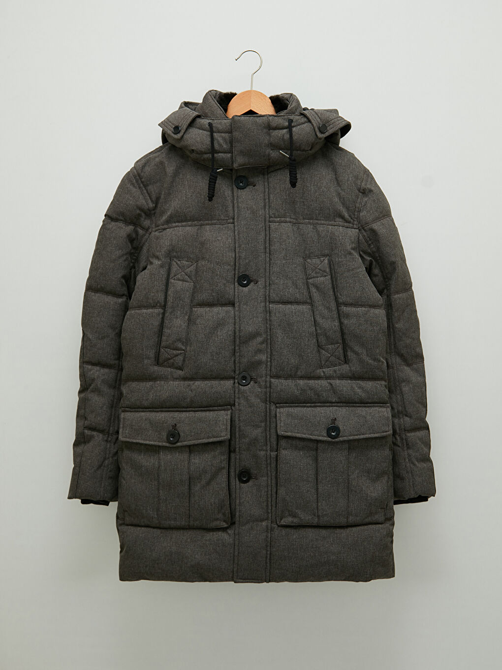 Парка мужская с капюшоном утепленная-7