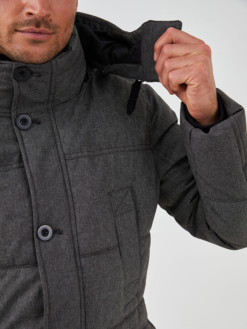 Парка мужская с капюшоном утепленная-4