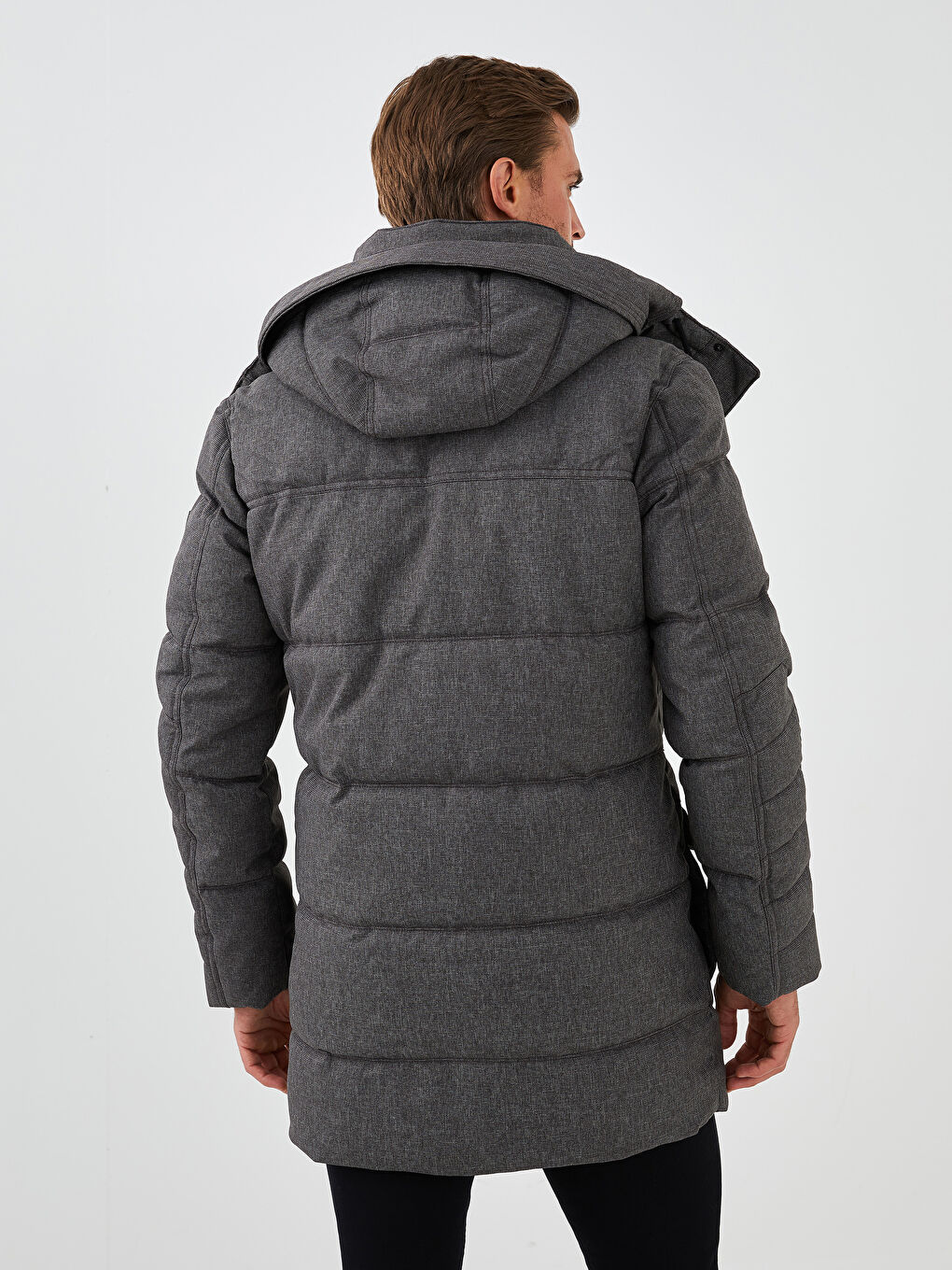 Парка мужская с капюшоном утепленная-6