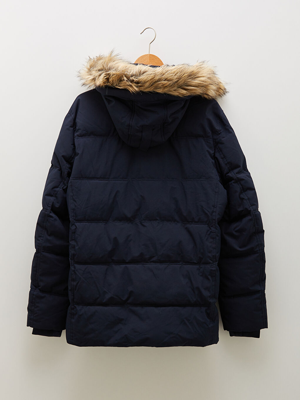 Thick Men's Parka with Hooded Standard Pattern Fur-7