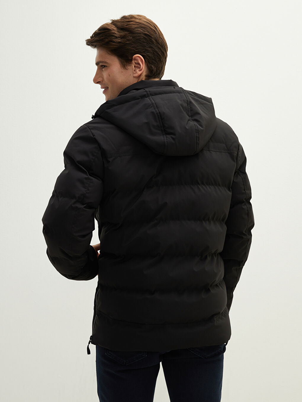 Relaxed Fit Hooded Men's Coat-6