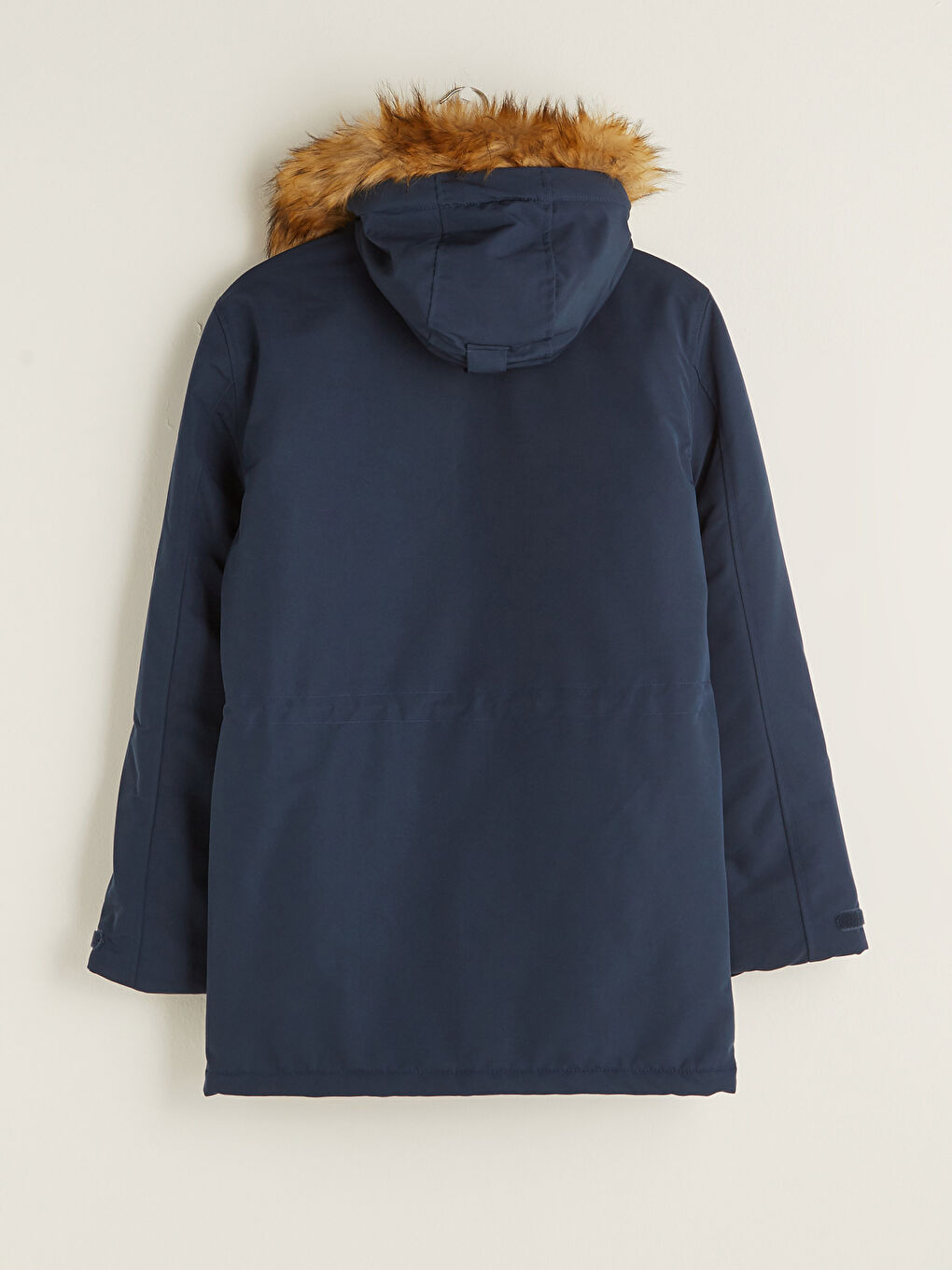 Thick Men's Parka With Loose Fit Fur Hood-1