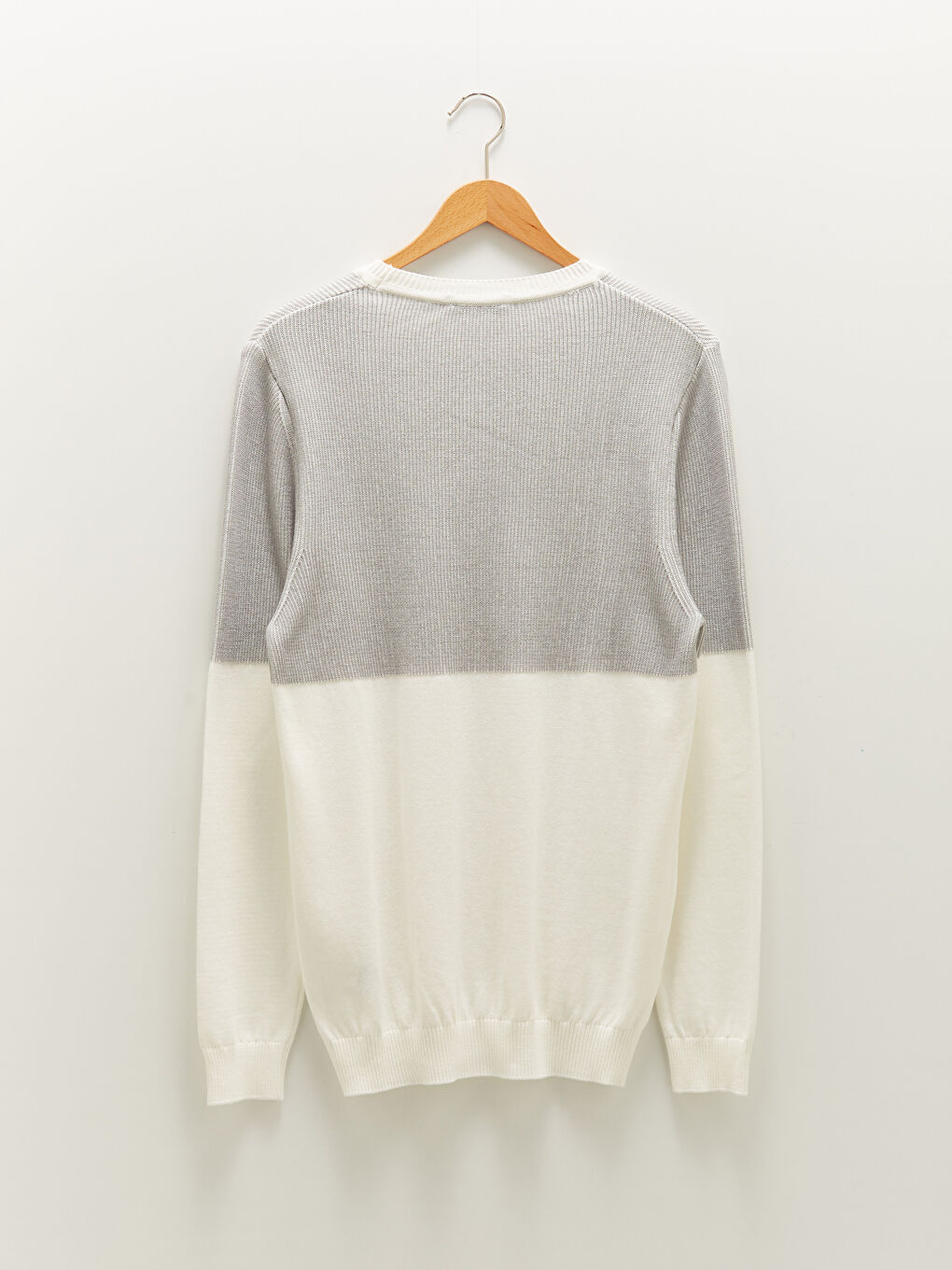 Crew Neck Long Sleeve Color Block Men's Knitwear Sweater-6