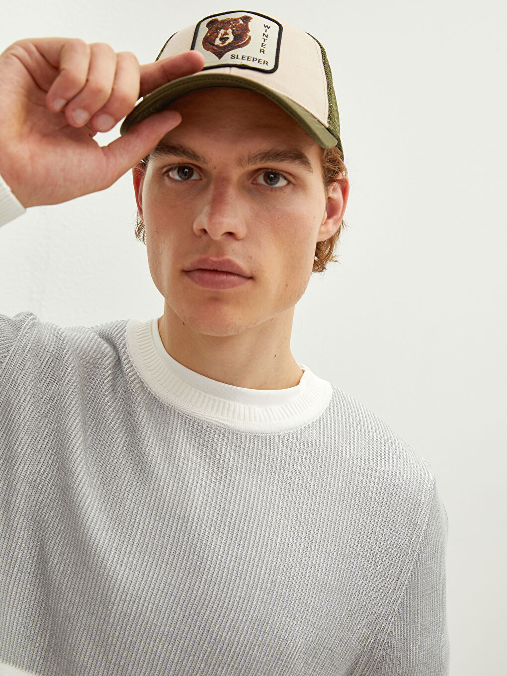 Crew Neck Long Sleeve Color Block Men's Knitwear Sweater-2