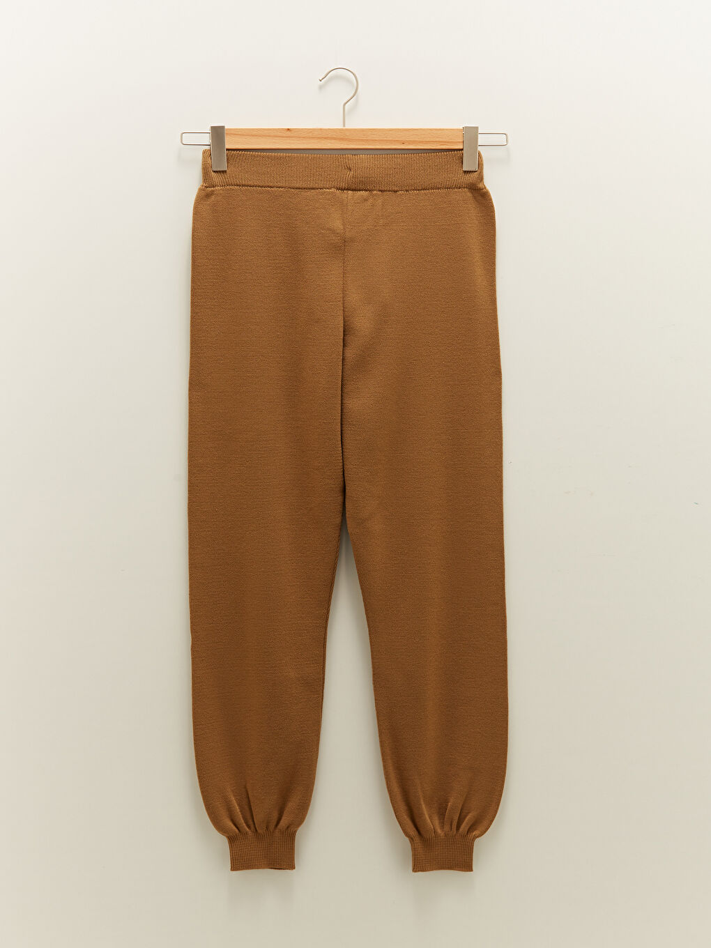 Elastische Taille Schlanke Bein Frauen Strick Jogginghose-5