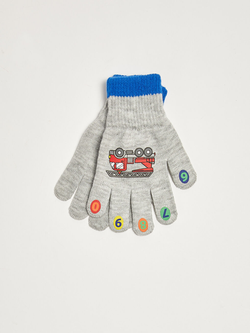 Firetruck Printed Boys Tricot Gloves-1