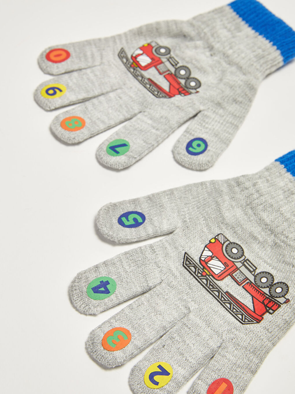 Firetruck Printed Boys Tricot Gloves-2