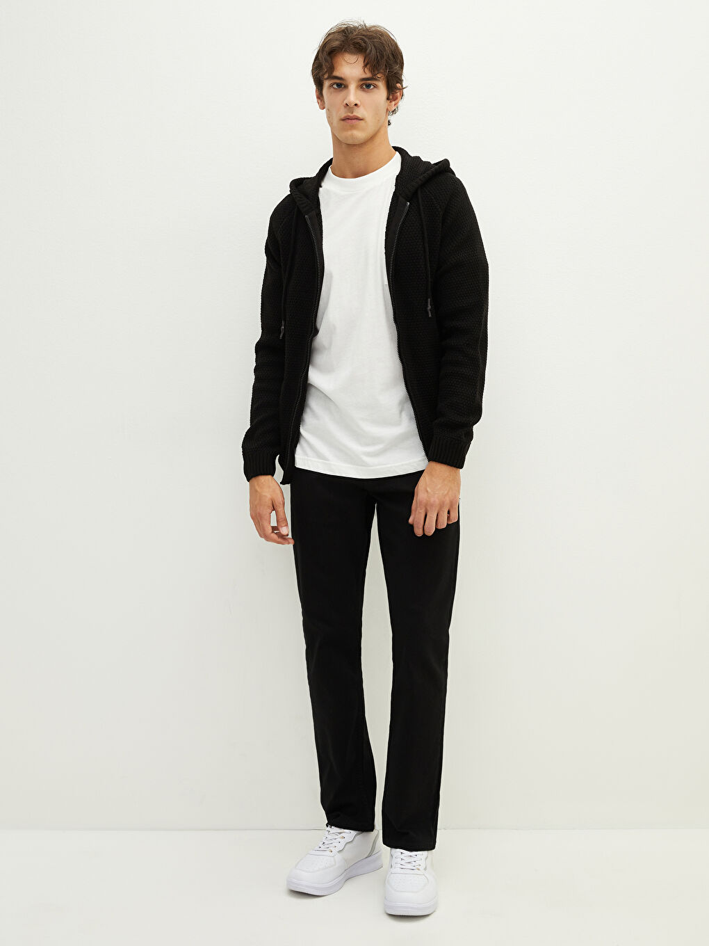 Hooded Long Sleeve Men's Knitwear Cardigan -W12703Z8-CVL