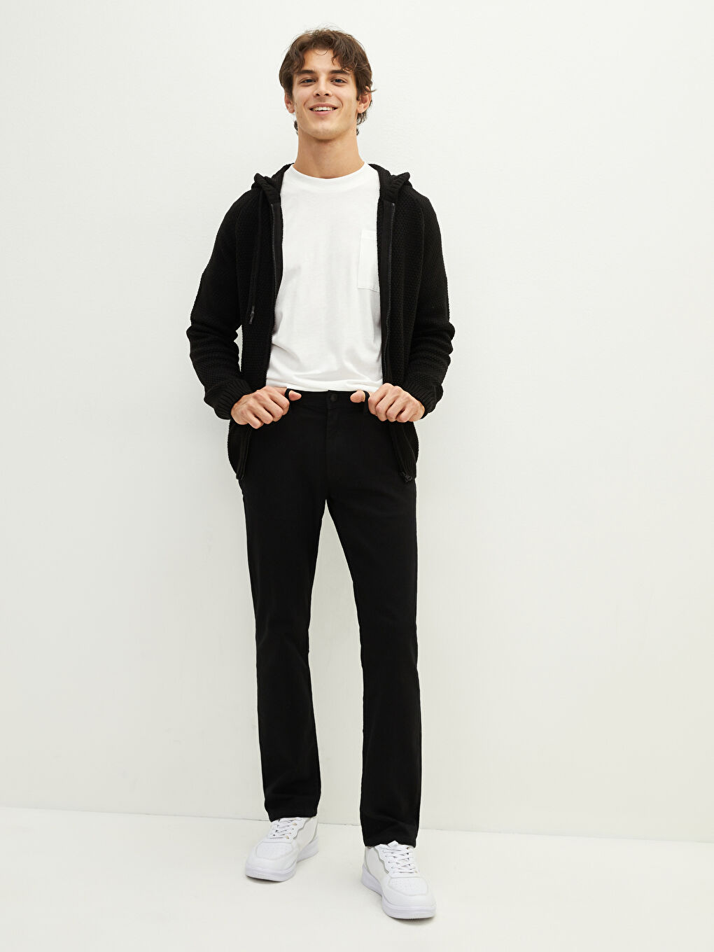 Hooded Long Sleeve Men's Knitwear Cardigan -W12703Z8-CVL
