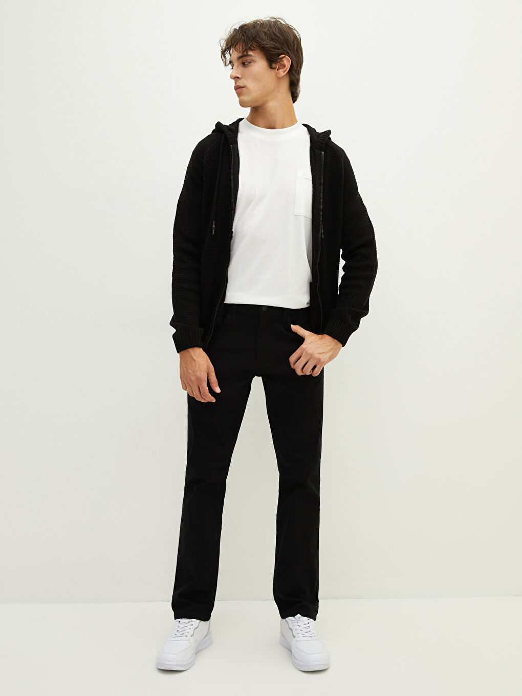 Hooded Long Sleeve Men's Knitwear Cardigan -W12703Z8-CVL