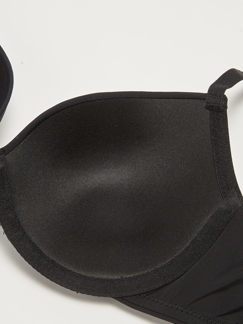 Siyah Balenli Dolgusuz Düz Tişört Sütyen-5