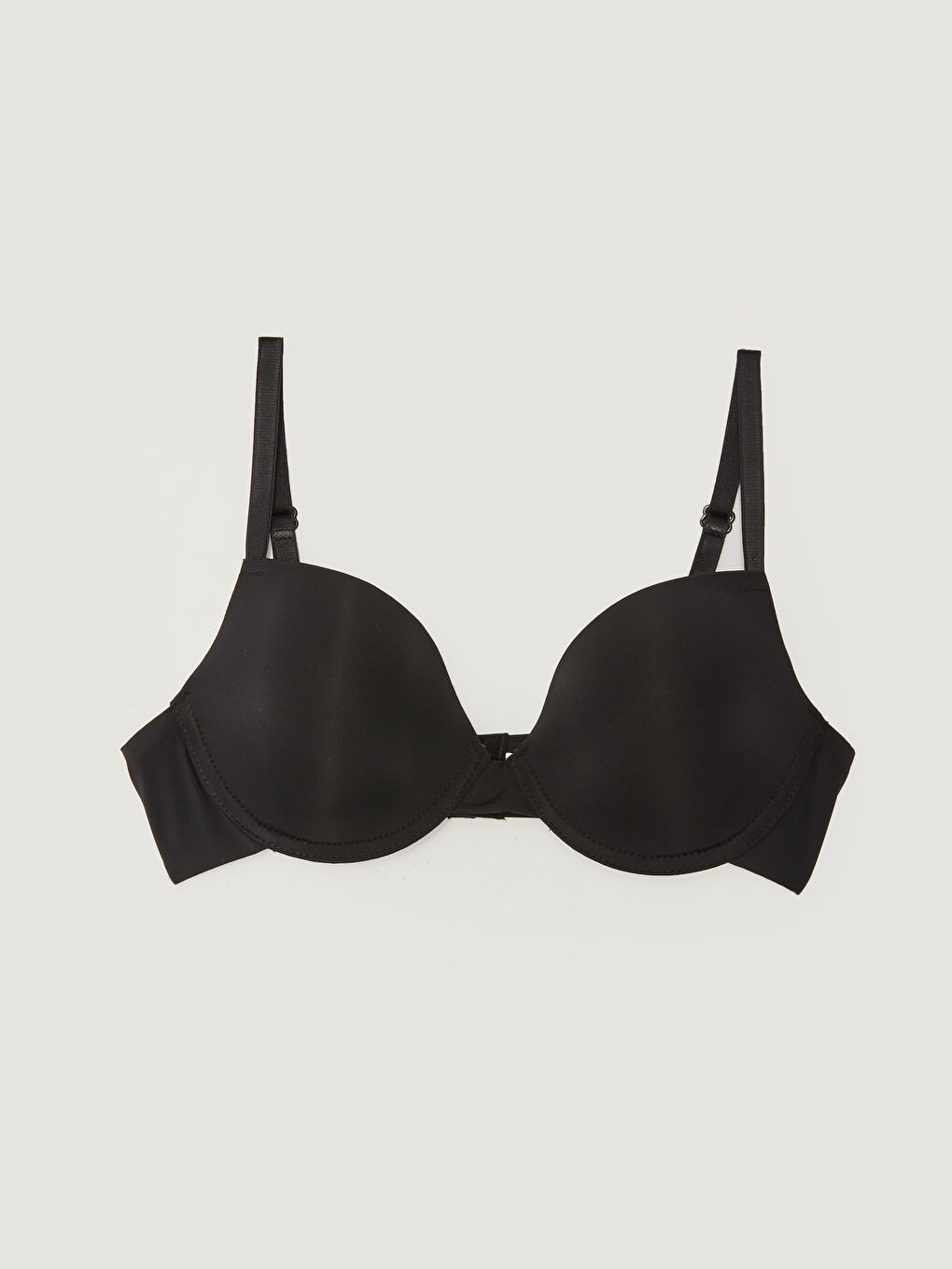 Siyah Balenli Dolgusuz Düz Tişört Sütyen