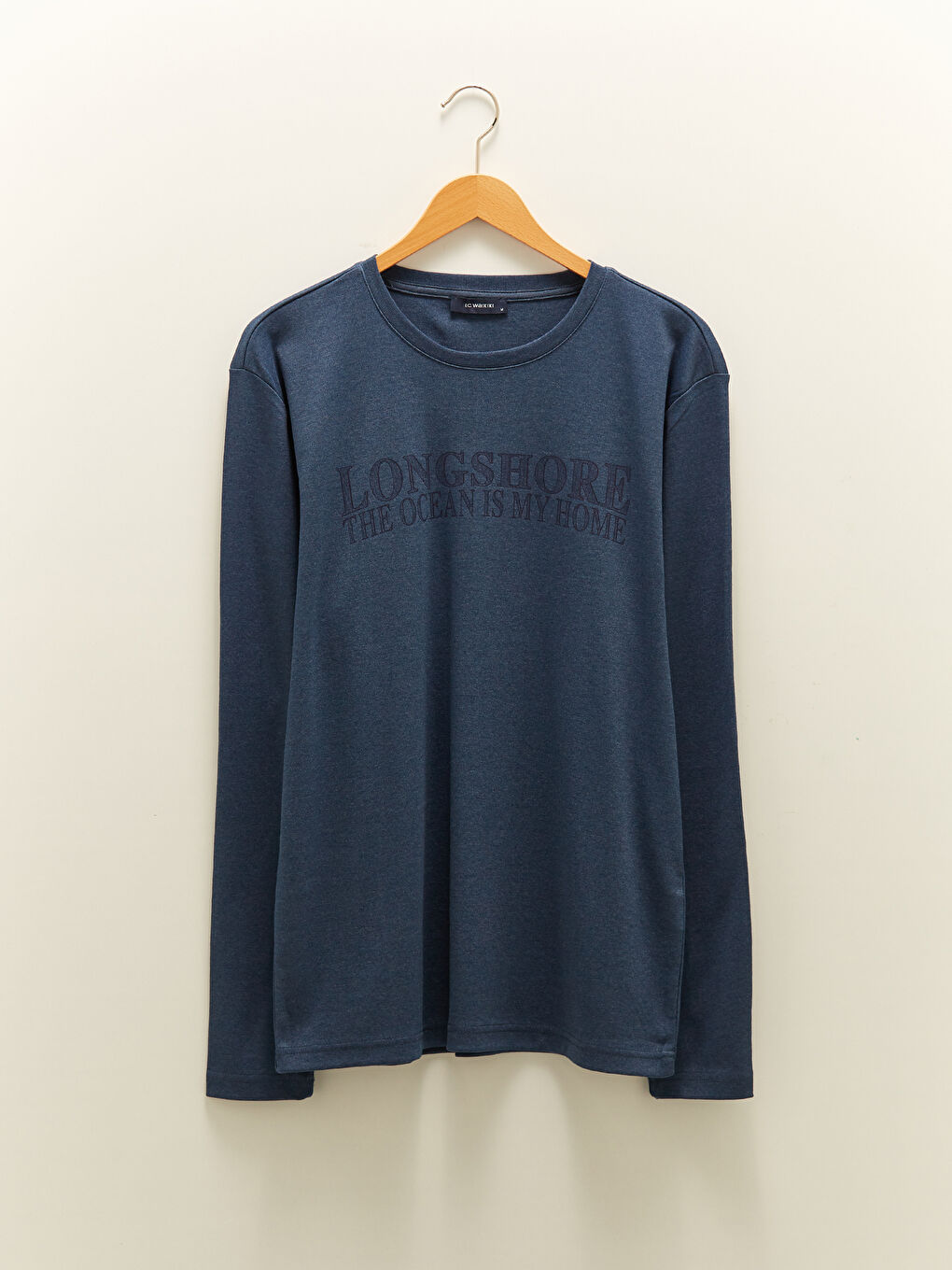 تيشيرت رجالي مطبوع بأكمام طويلة ورقبة دائرية-5