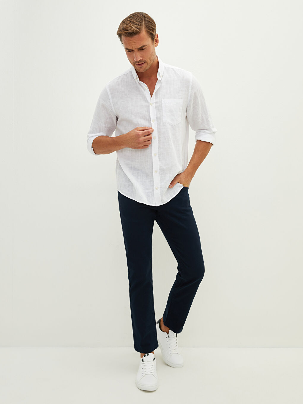 Брюки чино мужские из габардина стандартного кроя