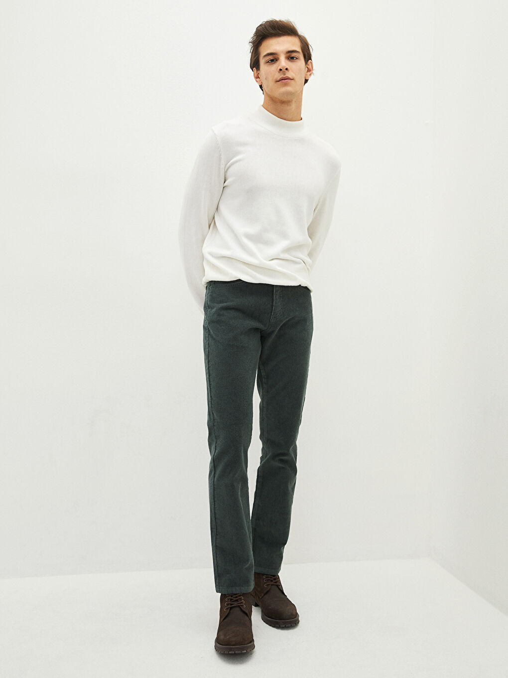 Standard Fit Velvet Men's Chino Trousers-1