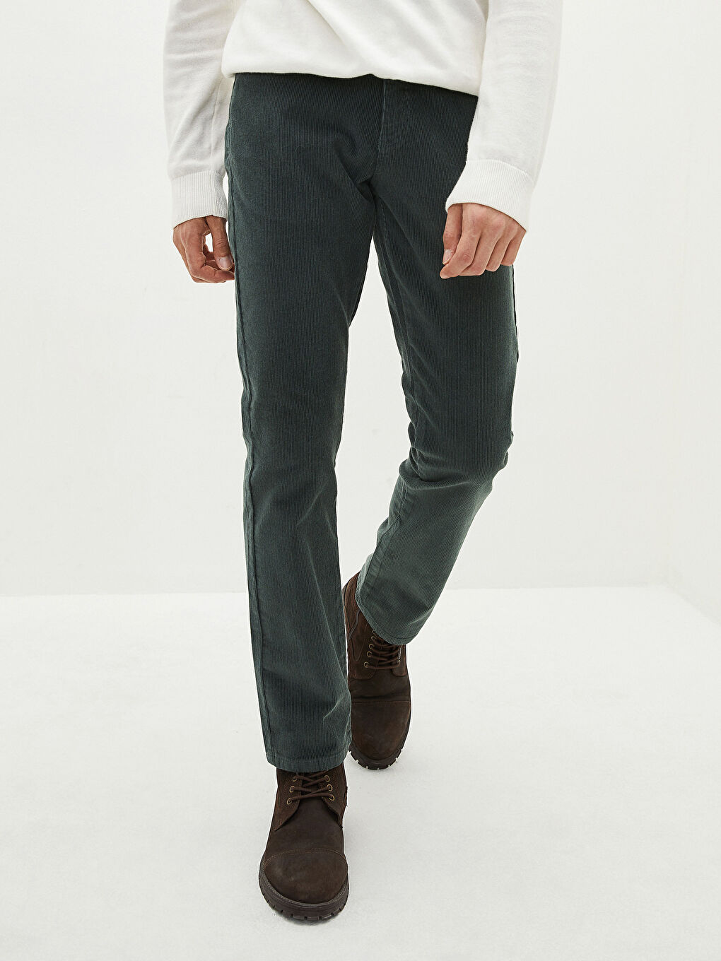 Standard Fit Velvet Men's Chino Trousers-2