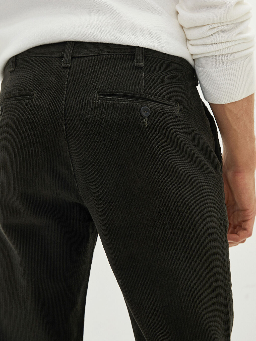 Ерлерге арналған кең балақ барқыт чино шалбар-4