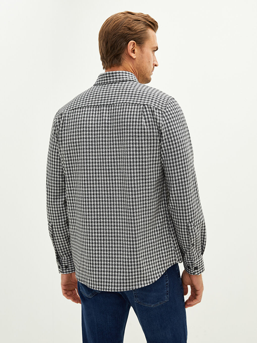 LCWAIKIKI Classic Regular Fit Long Sleeve Plaid Gabardine Men's Shirt -W12771Z8-LKX