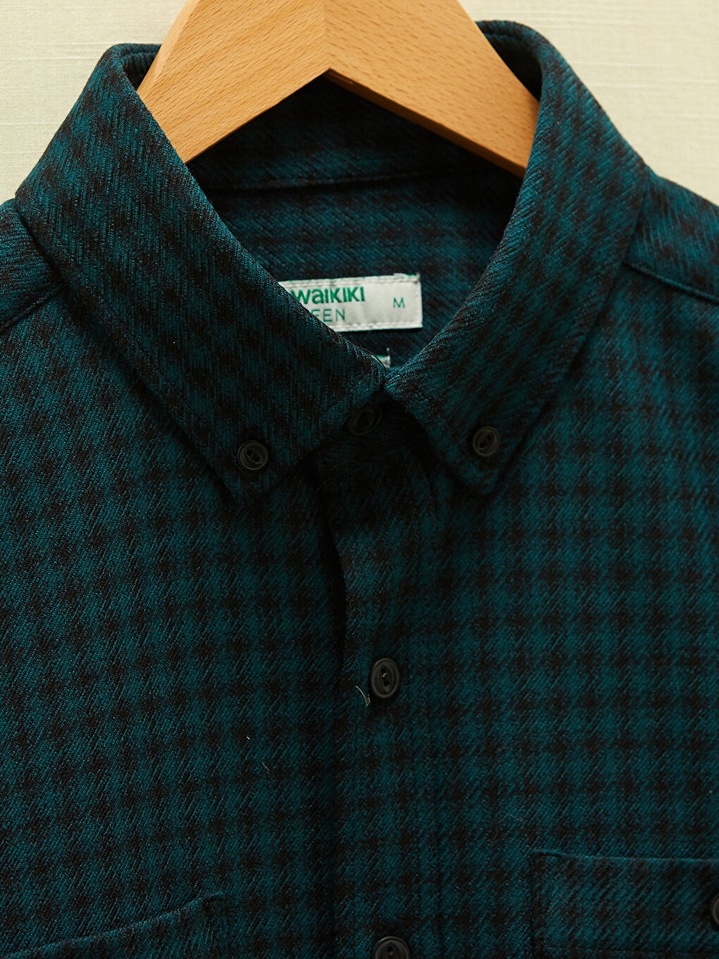 Regular Fit Long Sleeve Plaid Gabardine Men's Shirt-6
