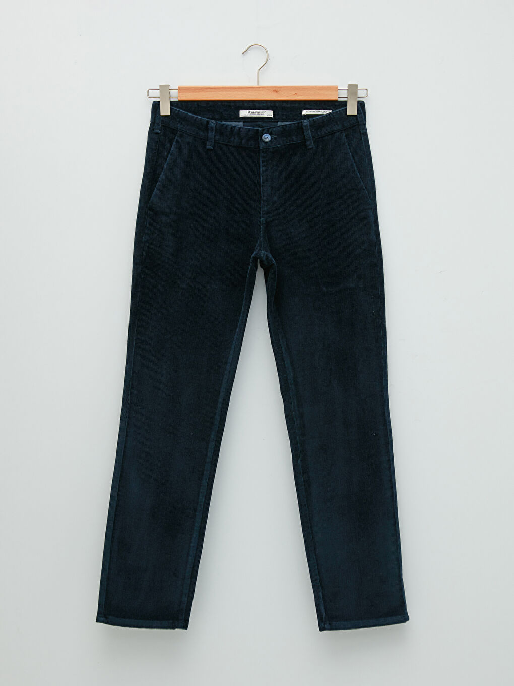 Lacivert Standart Kalıp Kadife Erkek Chino Pantolon-5