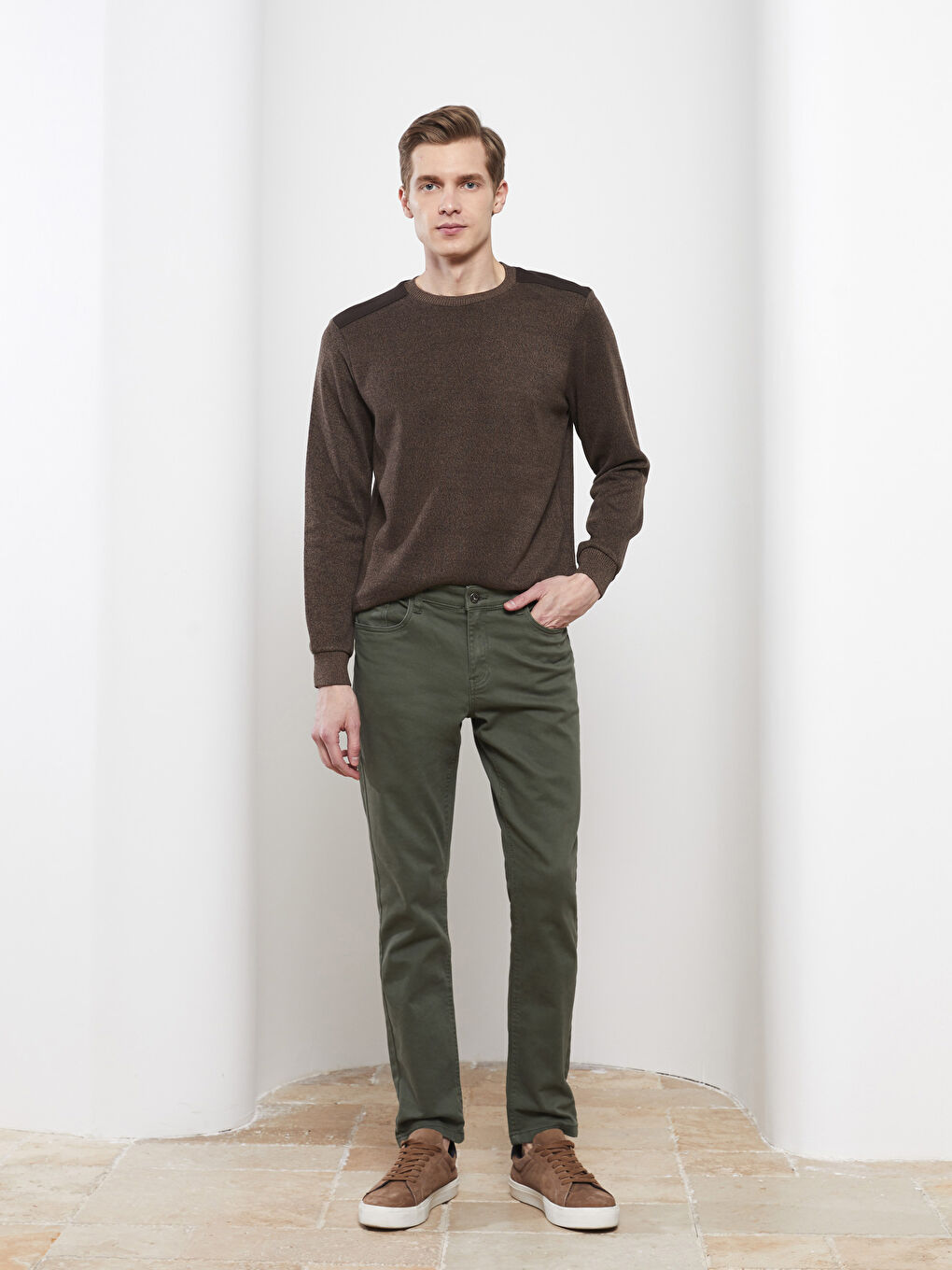 سويت شيرت ياقة دائرية كم طويل تخين للرجال-2